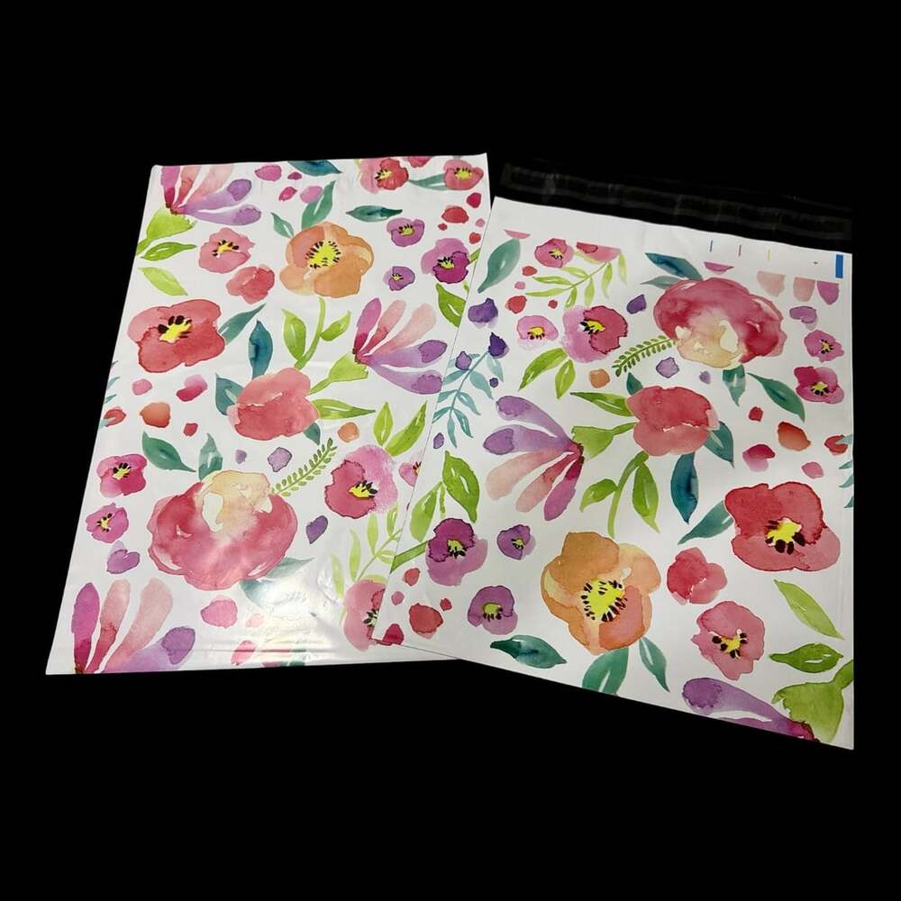 (10) 10 x 13 Colorful Floral Self-Sealing Poly Mailers Shipping Envelopes